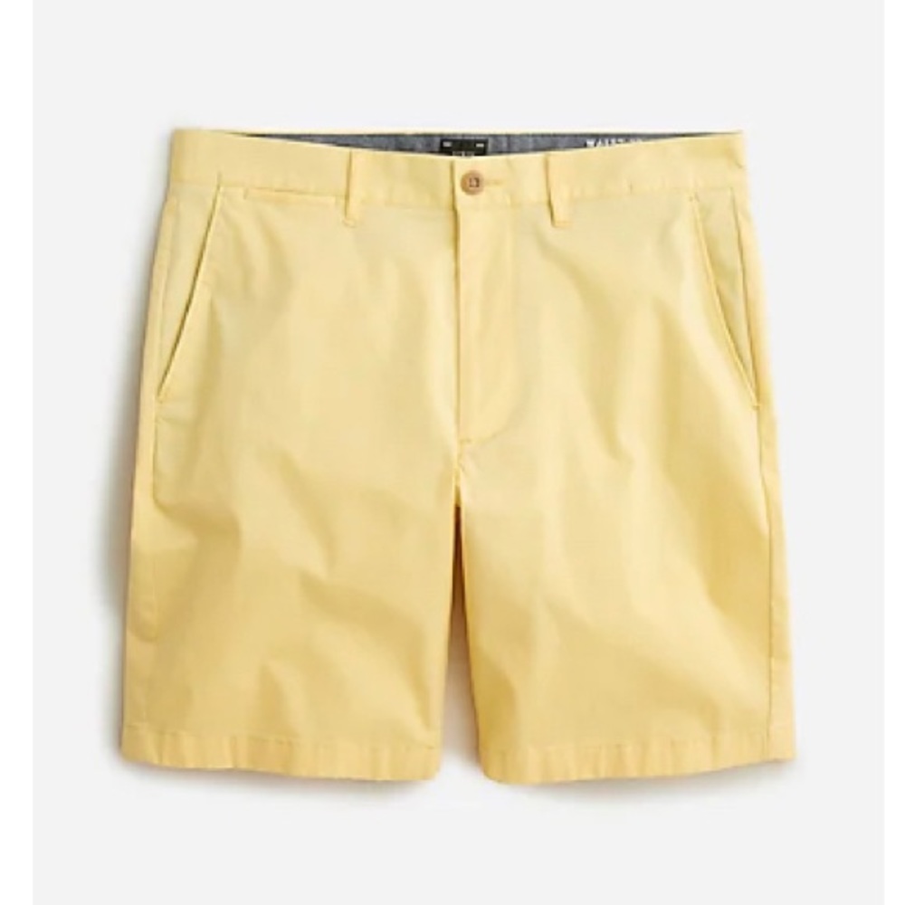 J. Crew Men’s Chino Pale Banana Yellow Stretch Shorts 9’ Size 35